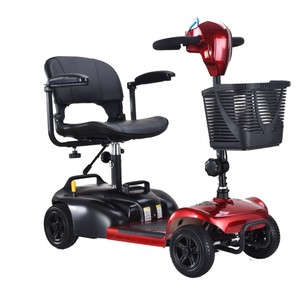 Four-Wheeled <b>Mobility</b> <b>Scooter</b> Red Aluminum Alloy 24V 12AH <b>Battery</b> Adjustable Speed <b>For</b> Elderly Disabled Use - Product Image 2