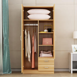 Lemari pakaian <span class=keywords><strong>2</strong></span> pintu dengan 3 laci, warna putih melamin - Product Image 3