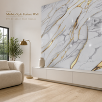 Panneau mural en marbre brillant UV, imperméable, ignifuge, revêtement mural intérieur pour la maison et le commerce