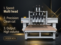 Machine de découpe CNC R-TUP TS-4 à 4 broches pour la production de panneaux de bois, le rainurage et le fraisage
