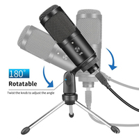Studio d'enregistrement professionnel Vlogging avec support de trépied Microphone de jeu à condensateur USB