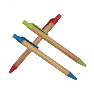 Manufacturer Wholesale Custom logo Eco Friendly Cheap Plastic Bamboo Wood Ball <b>Pen</b> - Product Image 1