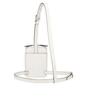 Bolso cruzado de cuero sintético para hombre, bandolera de cuero sintético con logotipo personalizado, color blanco - Product Image 3