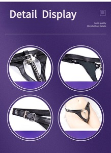 調節可能なPUレザーウエストベルト、メタルチェーンロック付き、セックスキット、クロスドレッサー、ロールプレイコスチューム、セクシーなBDSMランジェリーアクセサリー - Product Image 5