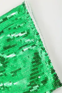 Luck <strong>Sequin</strong> <strong>Top</strong> Ladies Four Clovers T-Shirt Pats Saint Patrick ' S Day Clothes <strong>Silver</strong> <strong>Sequin</strong> Fabric Women Casual Dresses - Product Image 4