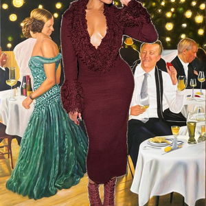 Vestido de punto peludo para mujer, casual, natural, con cuello en V profundo, sexy, elegante, para fiesta, tendencia de invierno, elástico, ajustado, midi, bodycon - Product Image 2