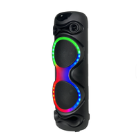 Altavoz Portátil para Eventos al Aire Libre con Doble Woofer de 10 Pulgadas, Luces RGB, Bluetooth 5.0, 2 Micrófonos para Karaoke, Batería de 5000-10000 mAh, 20 W, Control Remoto