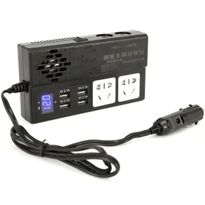 Inversor de Corriente para Auto de 500W de Potencia Máxima, de CC 12V/24V a CA 220V, 4 Puertos USB, Onda Sinusoidal Modificada, con Interruptor de Encendido/Apagado y Pantalla Digital - Product Image 3