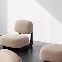 Fauteuil de salon en laine d'alpaga Wabi-sabi, canapé d'appoint en bouclette, mobilier élégant et luxueux pour hôtel, villa ou maison