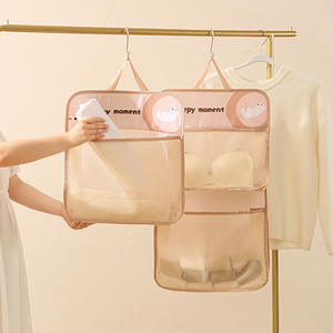 Organizador de armario colgante Sleepy Moment, bolsa de almacenamiento de malla para sujetadores y calcetines, organizador de ropa rectangular con gancho para dormitorio y armario - Product Image 5