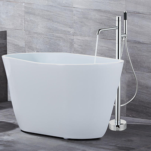 Robinet de baignoire autoportant en laiton massif de luxe moderne, finition chromée, avec <span class=keywords><strong>douchette</strong></span> à main, pour villa - Product Image 6