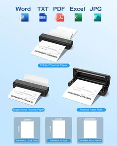 Impresora Térmica Jiuyin A4 Portátil con Interfaz USB, 203 DPI, Batería de 2600mAh, 1 Año de Garantía, para Uso en Oficina y Negocios, en Stock - Product Image 3