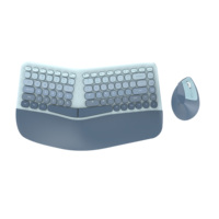 MOFII-Ensemble clavier et souris ergonomiques sans fil à 84 touches avec repose-mains confortable et touches à profil bas
