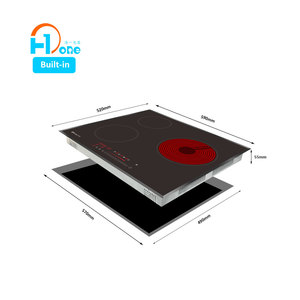 Placa de cerámica de inducción infrarroja de <span class=keywords><strong>3</strong></span> quemadores de 220V al por mayor para instalación incorporada de fuente de energía eléctrica de cocina - Product Image 2