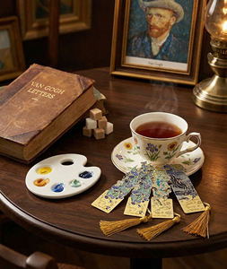 <span class=keywords><strong>Marque</strong></span>-<span class=keywords><strong>page</strong></span> en métal LABON Premium pour peinture à l'huile, ajouré, avec pompons, cadeau de papeterie artistique esthétique - Product Image 5