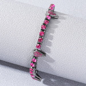 Pulsera de Cadena Geométrica Morada de Diseño Personalizado Único, Estilo Hiphop, Aleación, Pulseras para Hombre, Joyería de Moda - Product Image 1