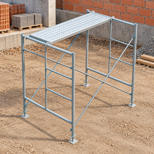 Ensemble <span class=keywords><strong>d</strong></span>'échafaudages à cadre galvanisé antirouille, plateforme de travail en acier robuste pour les travaux de construction et <span class=keywords><strong>d</strong></span>'entretien des murs extérieurs - Product Image 3