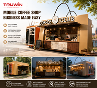 Kiosque à café commercial extérieur préfabriqué, stand de café modulaire personnalisé pour centre commercial et commerce de rue