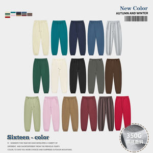 SK unisexe 350G polaire Joggers Version supérieure coton survêtement pantalons de survêtement taille moyenne plat ample Sport Stretch pantalon lourd - Product Image 2