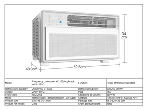 BIBO Hot Sale <b>12</b>,000 BTU 220V50-60HZ Window Type Air Conditioner with Remote - Product Image 4