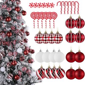 Xmas Party Decor Christmas <b>Candy</b> Ornaments Christmas Lollipop <b>Candy</b> <b>Cane</b> Decor Red White Christmas <b>Candy</b> Hanging Ornaments - Product Image 1