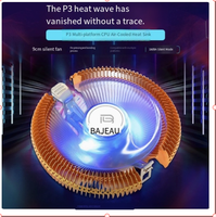Refroidisseur de processeur éclairé Baiji P4 Golden Dragon Edition pour processeurs Intel 775 et 1155 AMD, refroidisseur de processeur multiplateforme