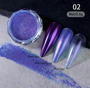 Pearl Chameleon Nail Powder Glitter Laser Chrome Dust UV Gel Manicure Decoration <b>Magic</b> Metallic Art Pigment OEM Wholesale Bulk - Product Image 5