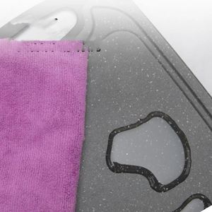 Ensemble de planches à découper rectangulaires en plastique à motif marbré, épaisses, durables, compatibles lave-vaisselle, antidérapantes, noires, pointues - Product Image 4