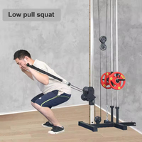 Équipement de fitness pour la maison, station de musculation murale en acier avec système de poulies double réglable, rack de musculation multifonctionnel 25KG