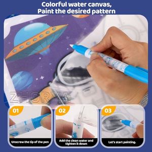 กระเป๋าถือสำหรับเด็ก Zhorya พร้อมแผ่นวาดภาพน้ำ Aqua Magic แบบพกพา - Product Image 3