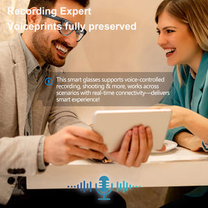 Lunettes intelligentes W610 anti-tremblement avec caméra 800W, enregistrement vidéo, reconnaissance intelligente, traduction IA en temps réel et enregistrement vocal - Product Image 6