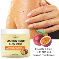 Passievrucht AHA Gel Lichaams- en Gezichts Scrub Verhelderende Exfoliërende Hydraterende Dieptereiniging Citrusachtige Zoete Geur Alle Huidtypen 11oz