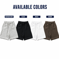 Shorts de sport pour hommes en molleton français 100 % coton 220 g/m² de haute qualité, personnalisés par le fabricant, avec cordon de serrage, pour la course et la gym, idéaux pour l'été