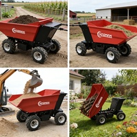 ED600H Mini Dumper Elettrico Idraulico 4x4 a Quattro Ruote Motrici, Capacità 600kg, Alimentato a Batteria 48V, Motore per Caricatore a Ruote, Garanzia 1 Anno