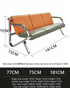 Stainless Steel Triple Seating <b>Bench</b> Hospital Waiting Chair Clinic Lounge <b>Sofa</b> Public Multi-Seat Recessed <b>Bench</b> - Product Image 3