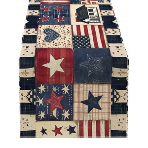 Runner da Tavola Personalizzabile con Stampa per il Giorno dell'Indipendenza, Decorazione <span class=keywords><strong>Vintage</strong></span> per <span class=keywords><strong>Cucina</strong></span>, Sala da Pranzo e Feste - Product Image 5