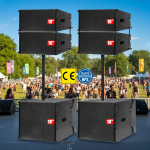 Volledige Set 10Inch 18Inch Bas Subwoofer Outdoor Concert Opknoping Podium Kerk Professionele Actieve Line Array Luidsprekersysteem - Product Image 6