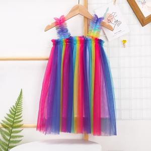 Wholesale Sequins Multi Color Kids Girl Casual Strap Sleeveless <b>rainbow</b> Tulle <b>Dresses</b> Summer Baby Girls <b>Tutu</b> <b>Dress</b> - Product Image 5