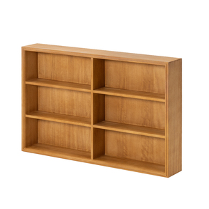 Moderno Mueble de Pared Colgante de Madera de Teca Africana con 6 Estantes, Almacenamiento Ecológico para Oficina en Casa y Dormitorio - Product Image 2