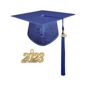 Hải quân sáng bóng tốt nghiệp Mũ dành cho người lớn đàn hồi tốt nghiệp cap và tua - Product Image 2