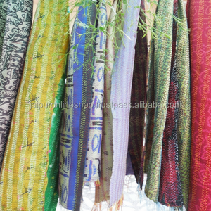 Châle d'été Kantha multi-usages et cache-cou brodé Dupatta de longueur moyenne - Product Image 1