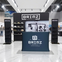 Stand d'exposition modulaire pliable et portable, structure en aluminium, tissu, présentoir pour salon professionnel, recyclable, réutilisable, pour événements