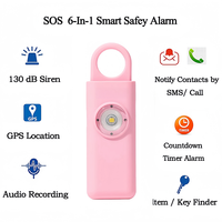 Alarme de panique d'urgence Bluetooth SOS, appels automatiques d'urgence, sécurité, autodéfense, alarme personnelle rechargeable avec GPS