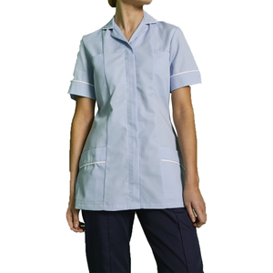 <span class=keywords><strong>Blouse</strong></span> de personnel d'entretien hôtelier, printemps automne, manches courtes, couleur personnalisée, logo, polyester/coton, tenue de femme de chambre, serveur, serveuse - Product Image 5