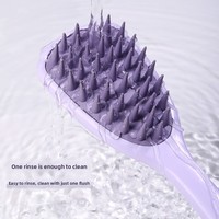 Nouveau produit transfrontalier : Brosse de massage pour shampoing en forme de feuille de Ginkgo, peigne à poils épais en PP avec manche long, gadget pour le lavage des cheveux