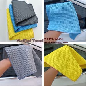 Paño de microfibra tipo gofre absorbente para limpieza de coches, estética y secado al por mayor - Product Image 3