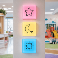 Enseigne lumineuse LED en acrylique jaune crème FROSTY avec motif crème glacée pour devanture de magasin de crème glacée