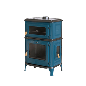 Estufa de Leña de Hierro Fundido, Chimenea de Combustible Sólido con Puerta de Vidrio para Calefacción de Salas de Estar y Cabañas - Product Image 1