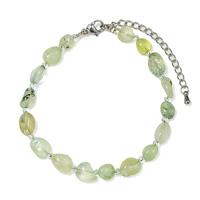 Bracelet ajustable en pierre naturelle irrégulière Prehnite Tourmaline avec perles intercalaires, bijoux de style bohème, bracelets perlés en cristal