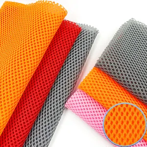 Breathable 100% polyester thick hard 3d mesh tulle net fabrics for sport shoes
